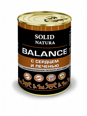Консервы для собак Solid Natura Balance, сердце и печень (340 г)