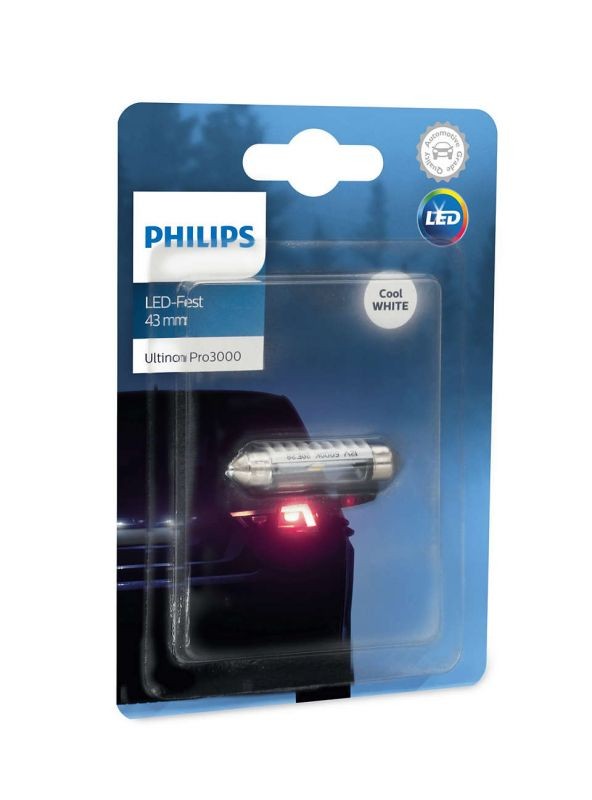 Светодиодные лампы Philips C5W41 Ultinon Pro3000 LED (6000K, 1 шт)