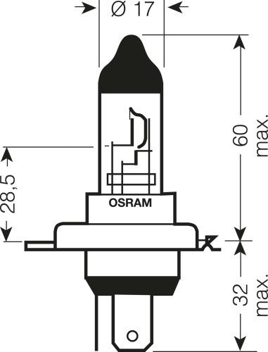 Лампы Osram H4 Cool Blue Intense (12 В, 55/60 Вт, блистер, 2 шт)