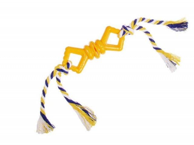 Игрушка Пижон Бантик с веревочкой (10 см, желтая)