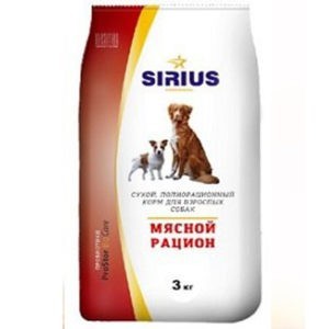 Сухой корм для собак Sirius, мясной рацион (3 кг)