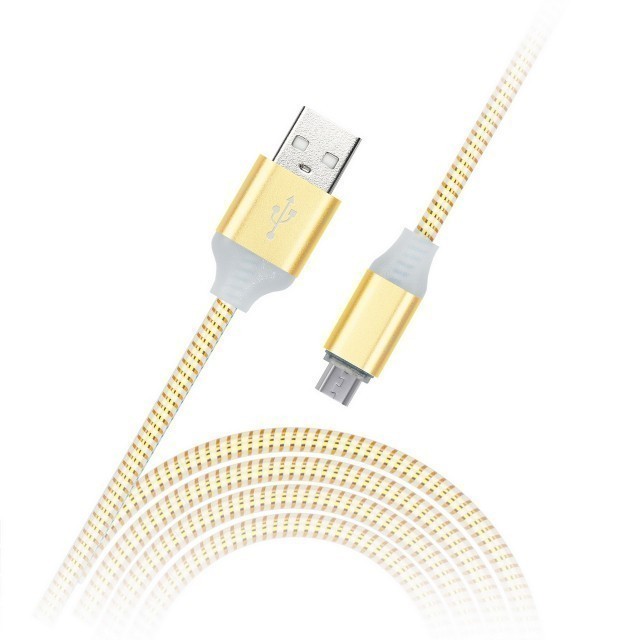 Кабель зарядки Smartbuy 12 Illuminate USB - MicroUSB (2,1 А, 1 м, золотой)