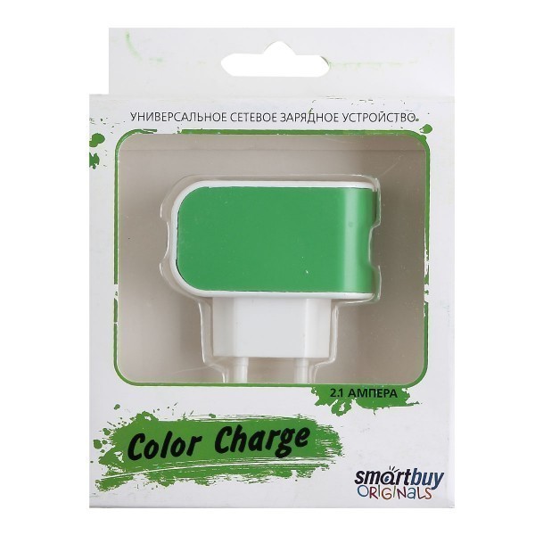 Адаптер Smartbuy 8040 Color Chargу  (1 USB, зеленый)