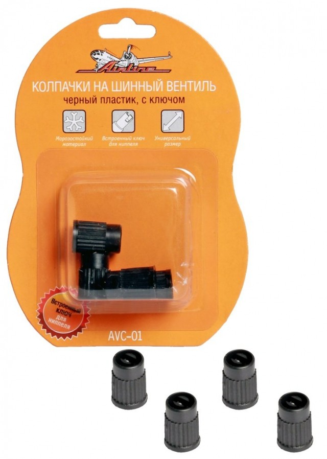 Колпачки на ниппель AirLine AVC-01 (пластик, 4 шт)