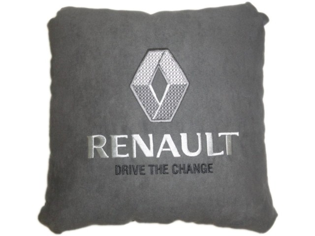 Подушка замшевая Renault (А101 - серая)