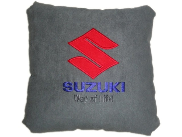 Подушка замшевая Suzuki (А101 - серая)