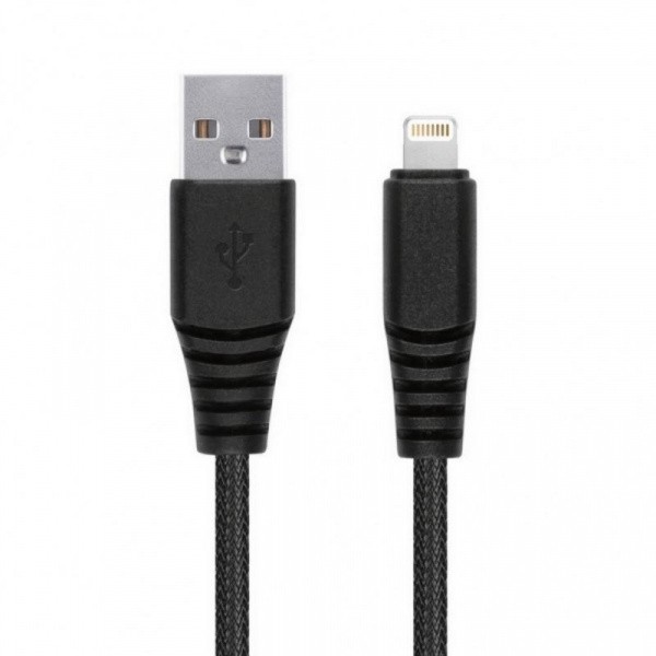 Кабель зарядки Smartbuy 512 Carbon USB - iPhone (2,1 А, 1 м, черный)