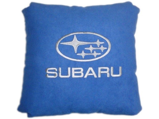 Подушка замшевая Subaru (А12 - синяя)