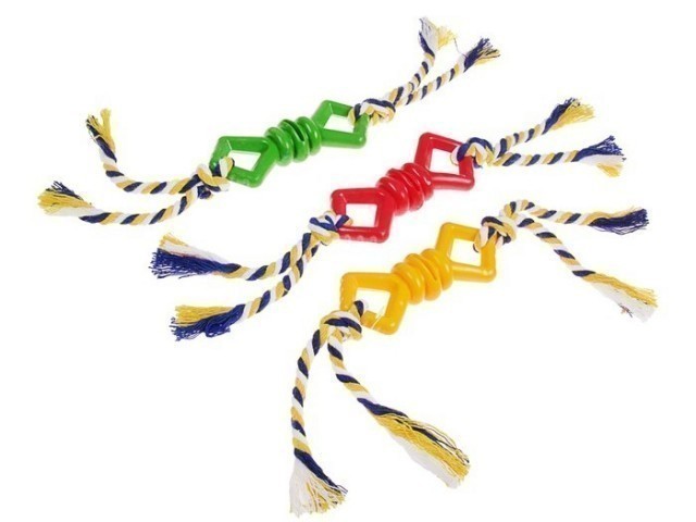 Игрушка Пижон Бантик с веревочкой (10 см, желтая)