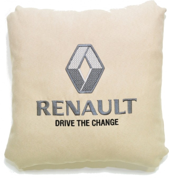 Подушка замшевая Renault (А02 - светло-бежевая)