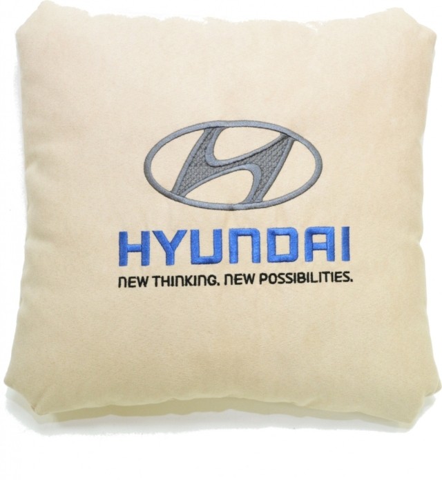 Подушка замшевая Hyundai (А02- светло-бежевая)