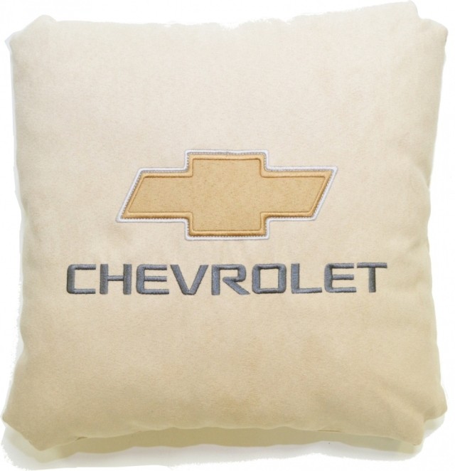 Подушка замшевая Chevrolet (А02 - светло-бежевая)