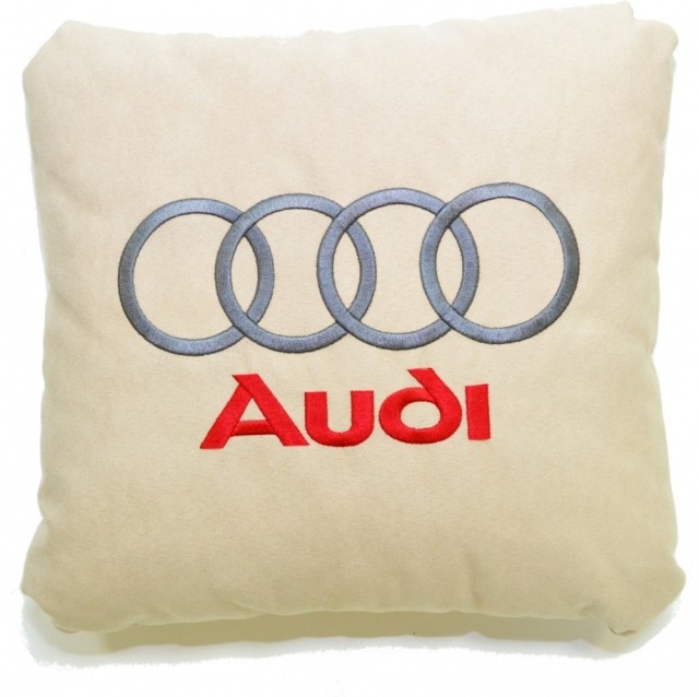 Подушка замшевая Audi (А02 - светло-бежевая)