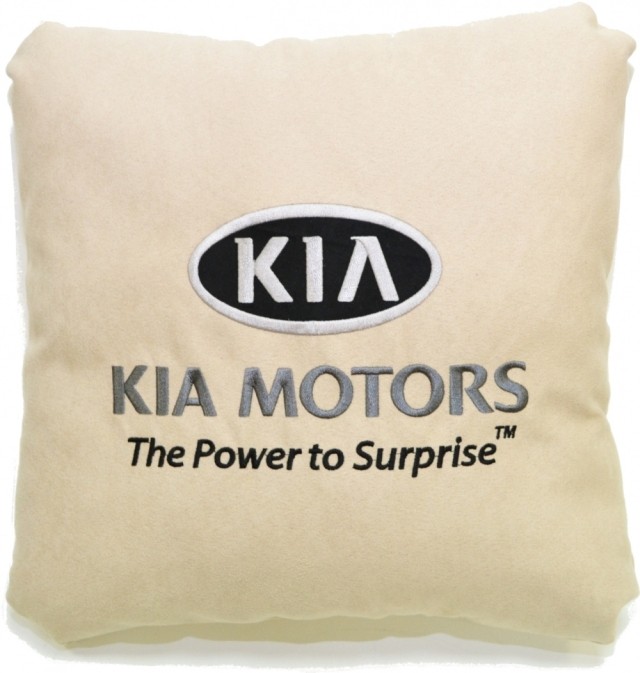Подушка замшевая Kia (А02 - светло-бежевая)