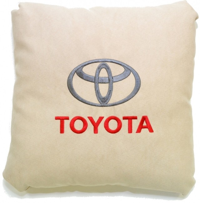 Подушка замшевая Toyota (А02 - светло-бежевая)