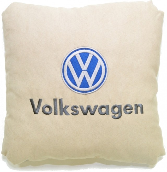 Подушка замшевая Volkswagen (А02 - светло-бежевая)