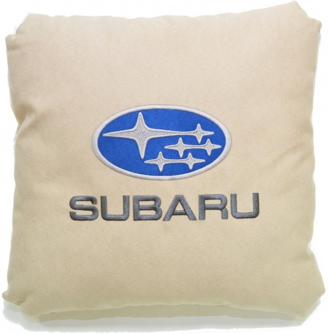 Подушка замшевая Subaru (А02 - светло-бежевая)