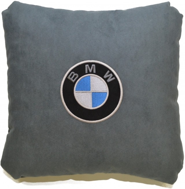 Подушка замшевая BMW (А101 - серая)