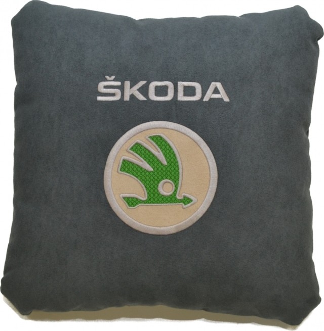 Подушка замшевая Skoda (А101 - серая)
