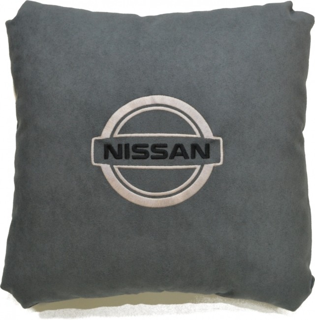Подушка замшевая Nissan (А101 - серая)