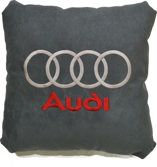 Подушка замшевая Audi (А101 - серая)