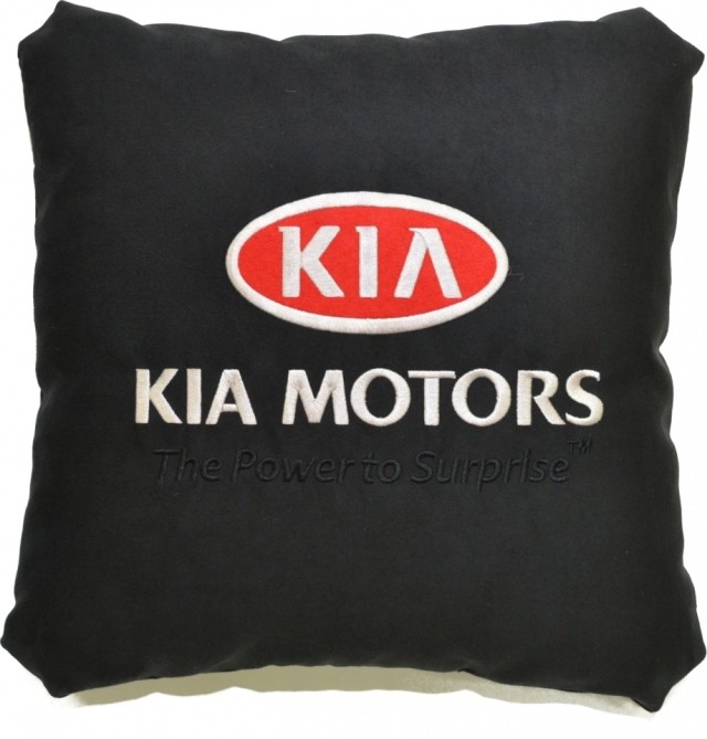 Подушка замшевая Kia (А18 - черная)