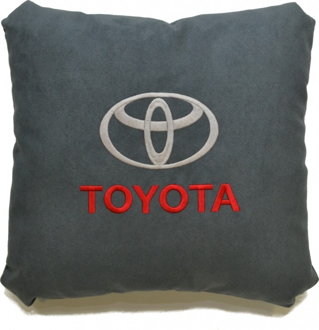 Подушка замшевая Toyota (А101 - серая)