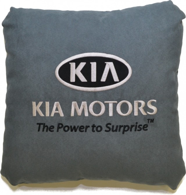 Подушка замшевая Kia (А101 - серая)