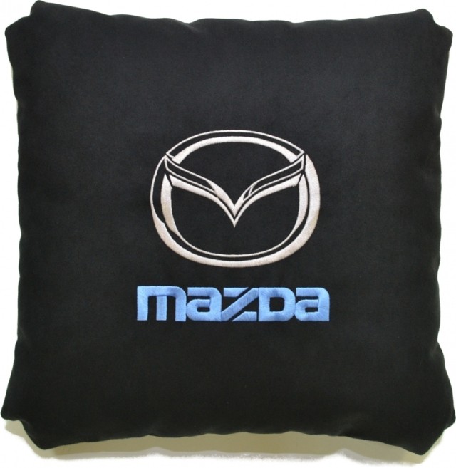 Подушка замшевая Mazda (А18 - черная)