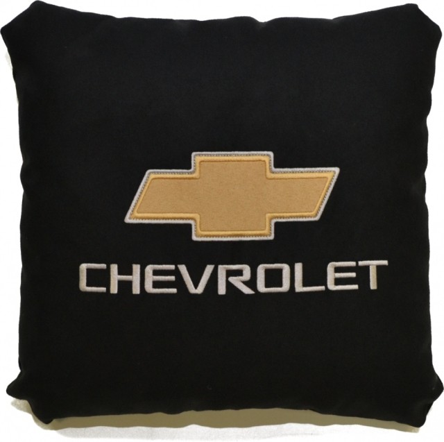 Подушка замшевая Chevrolet (А18 - черная)