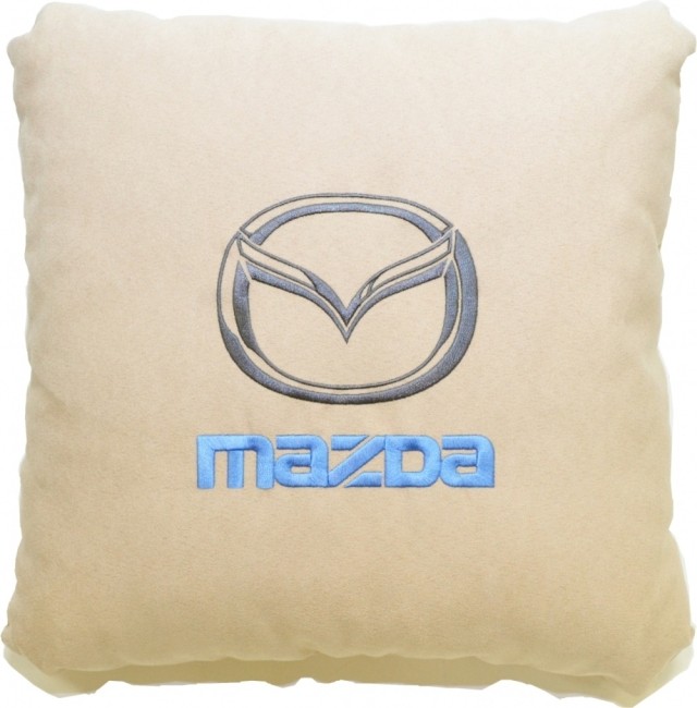 Подушка замшевая Mazda (А02 - светло-бежевая)