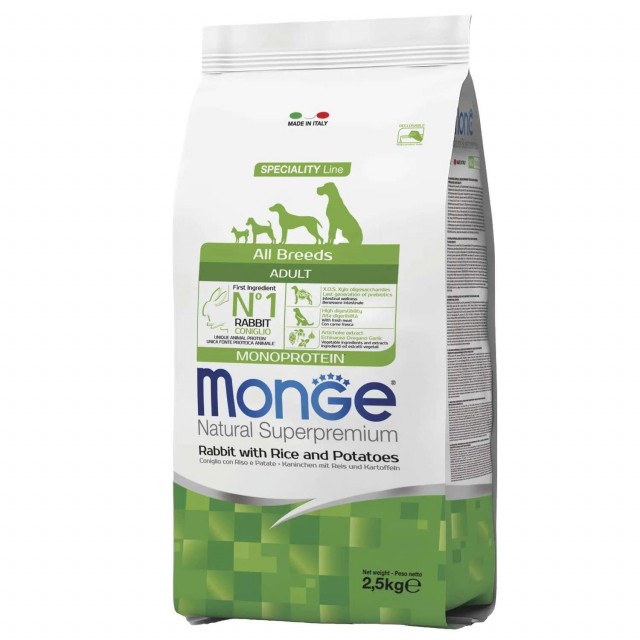 Сухой корм для собак Monge Specialty Line - Adult Rabbit (2,5 кг)