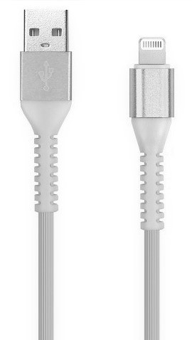 Кабель зарядки Smartbuy 512 Flow 3D, USB - iPhone (2,1 А, 1 м, белый)