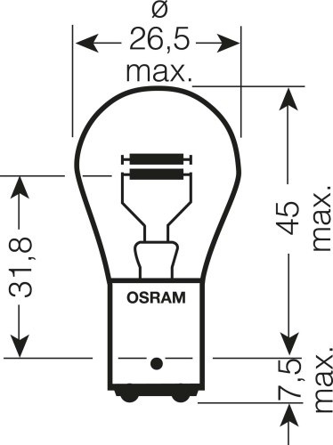 Лампа Osram P21/4W Original (12 В, двухконтактная)