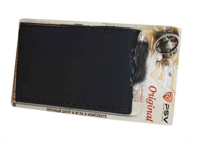 Оплетка руля со шнуровкой PSV Classic (черная, натуральная кожа)