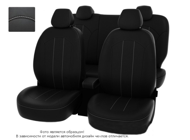 Чехлы  Mazda CX-5 2011-2015 40:20:40 зад.сид черный/отстрочка белая, экокожа 