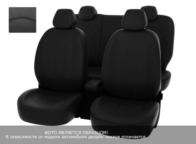 Чехлы  Mazda CX-5 2015-> Рестайлинг 40:20:40 зад.сид черный/отстрочка черная, экокожа 