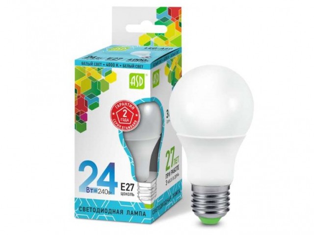 Лампа ASD LED-E27-A65-standard 24W 4000К (2160 Лм)
