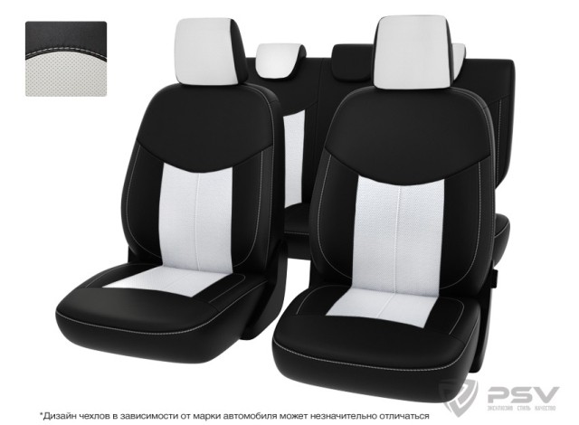Чехлы  Hyundai Elantra V 10-> чер-бел экокожа 