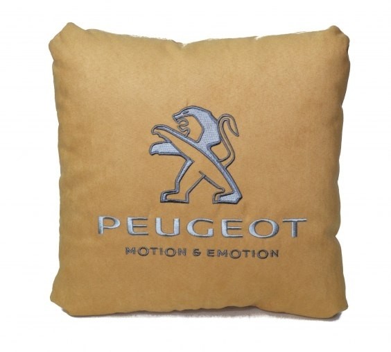 Подушка замшевая Peugeot (А02 - светло-бежевая)
