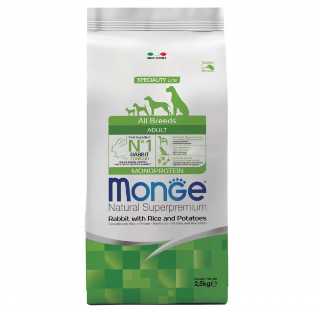 Сухой корм для собак Monge Specialty Line - Adult Rabbit (2,5 кг)