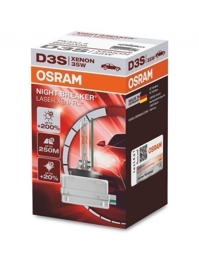 Ксеноновая лампа Osram D3S Xenarc Night Breaker Laser 4500K (+200%)