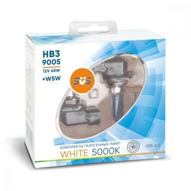 Лампы SVS White 5000K HB3 9005 (12 V, 65W, +2 W5W)