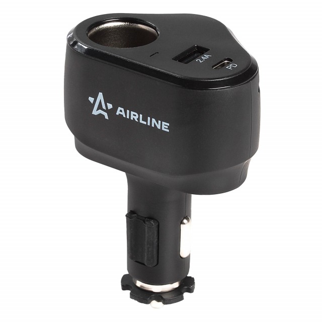 Разветвитель прикуривателя AirLine PRO D-033 (1 гнездо, 2 USB)