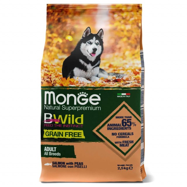 Сухой корм для собак Monge BWild Grain Free - Adult Salmone (беззерновой, 2,5 кг)