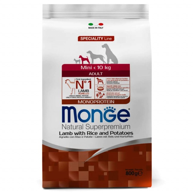 Сухой корм для собак Monge Specialty Line - Mini Adult Lamb (0,8 кг)