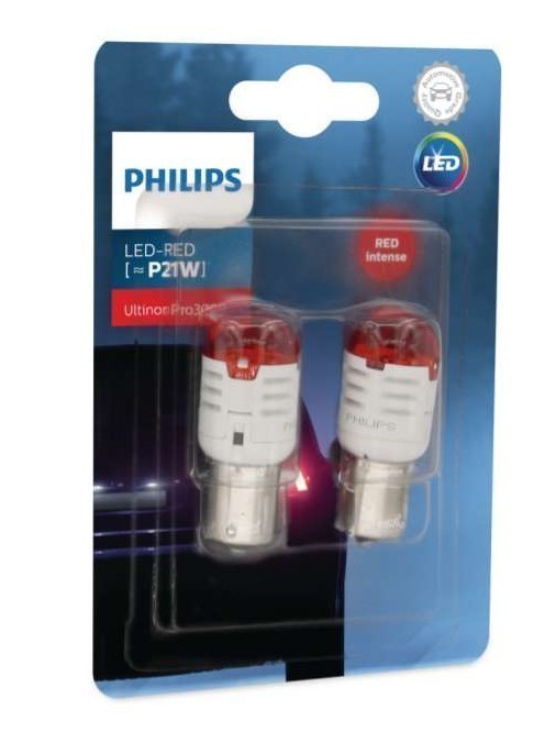 Светодиодные лампы Philips P21W Ultinon Pro3000 LED (красный, 2 шт)