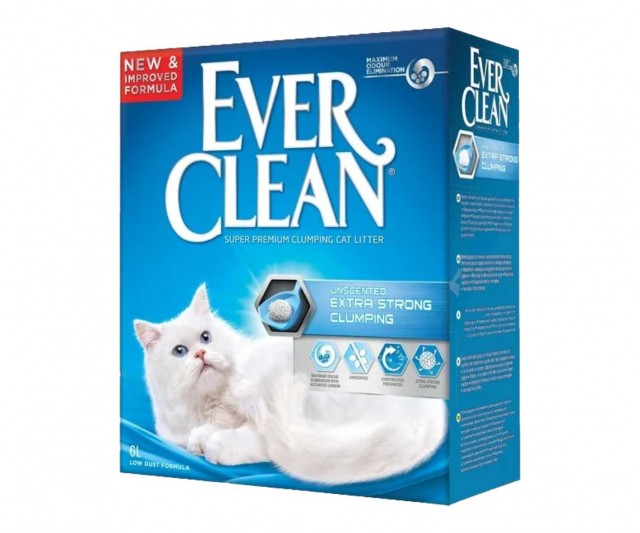 Наполнитель кошачьего туалета Ever Clean Extra Strong Clumping (глиняный, 6,0 кг, 6 л, без запаха)