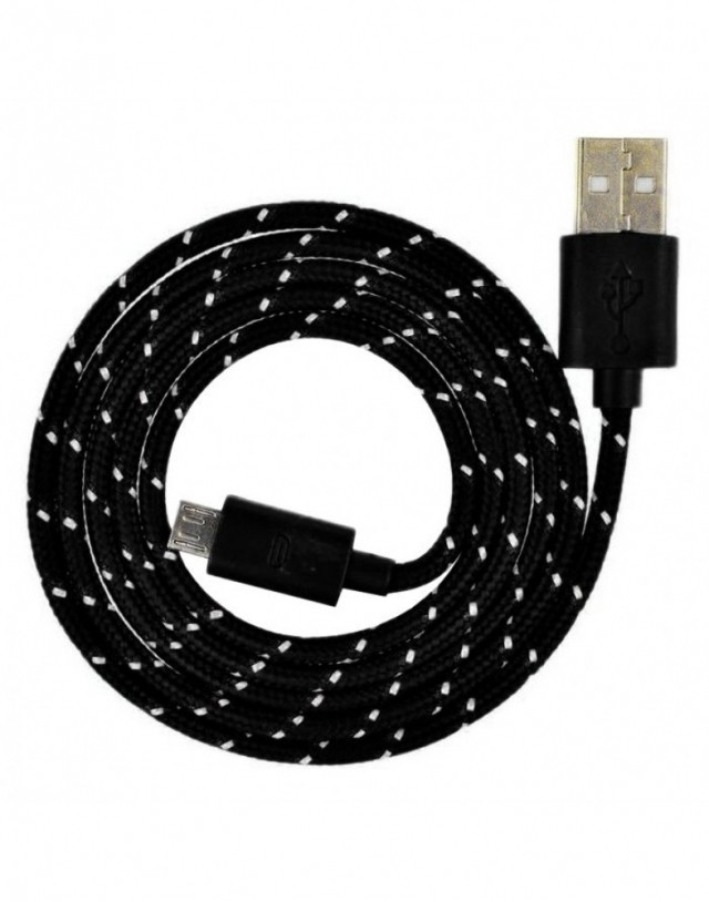 Кабель зарядки Smartbuy 12 Nylon USB - MicroUSB (1,0 А, 1 м, черный)