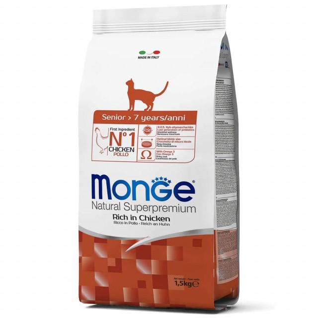 Сухой корм для кошек Monge Daily Line - Senior (1,5 кг)